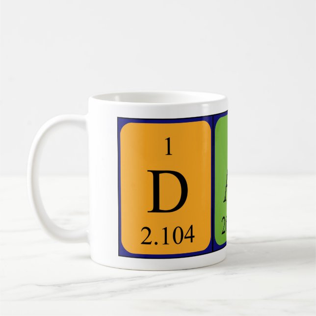 Caneca De Café Mug de nome de mesa periódica Dali (Esquerda)