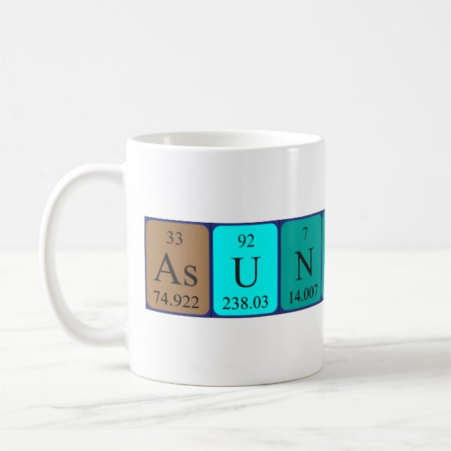 Caneca De Café Mug de nome de mesa periódica de Assunção (Esquerda)