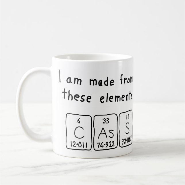 Caneca De Café Mug de nome de mesa periódica de classe (Esquerda)