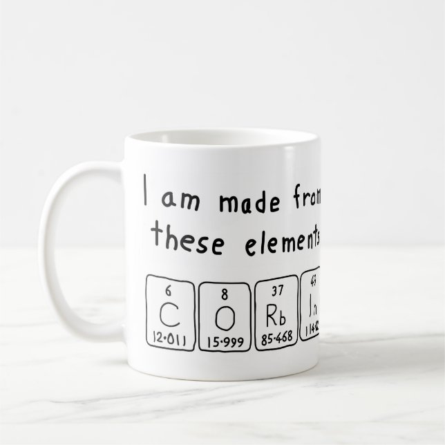 Caneca De Café Mug de nome de mesa periódica de Corbin (Esquerda)