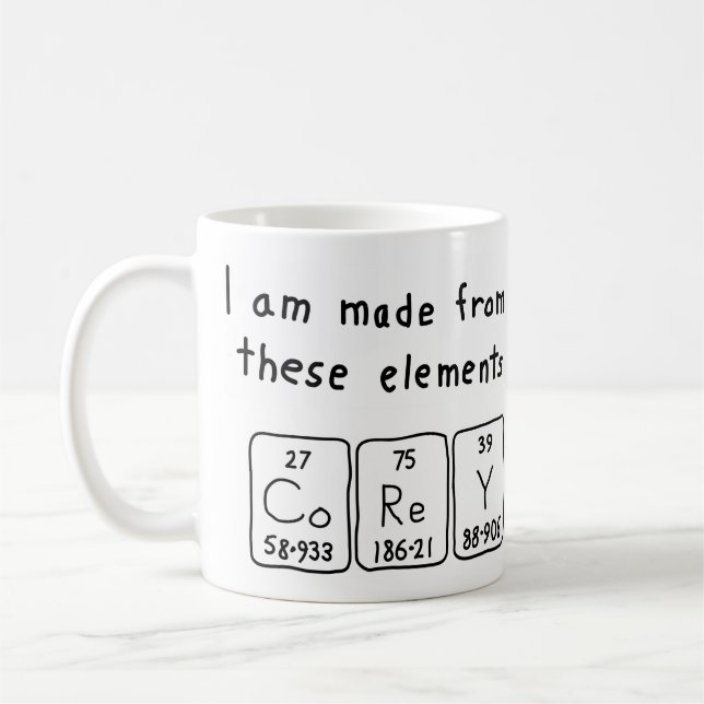 Caneca De Café Mug de nome de mesa periódica de Corey (Esquerda)
