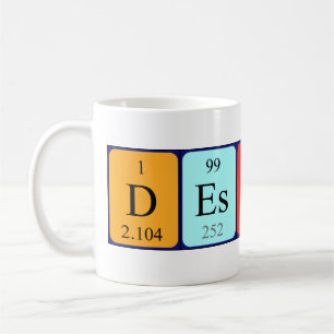 Caneca De Café Mug de nome de mesa periódica de destino