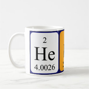 Caneca De Café Mug de nome de mesa periódica de Heddy