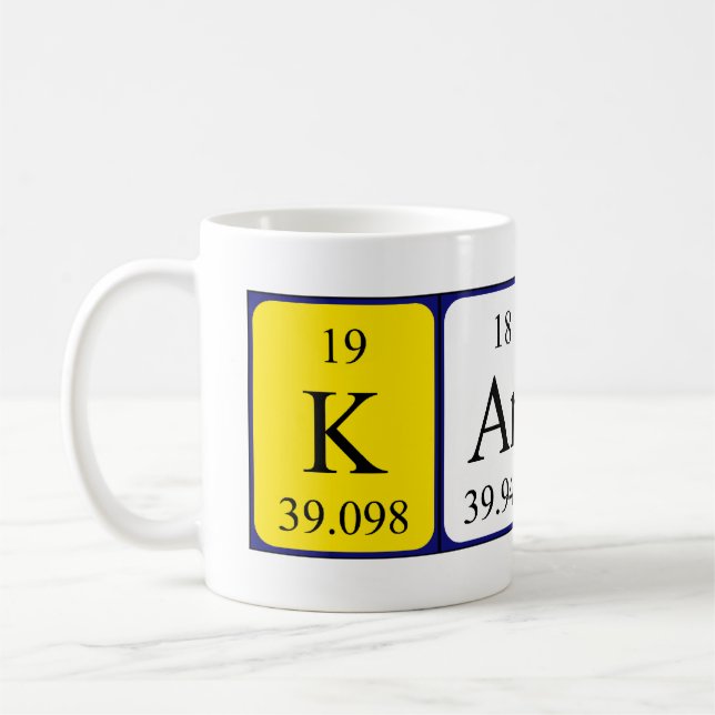Caneca De Café Mug de nome de mesa periódica de Karny (Esquerda)