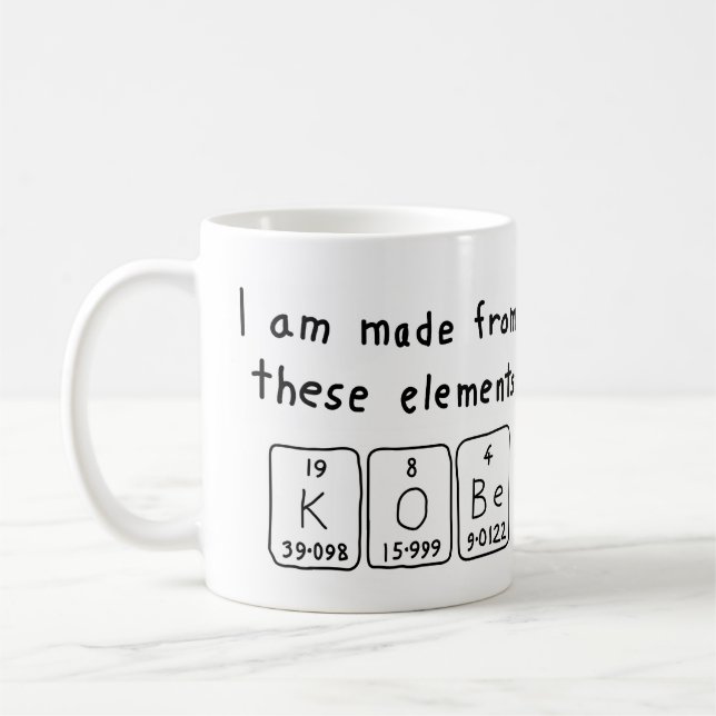 Caneca De Café Mug de nome de mesa periódica de Kobe (Esquerda)