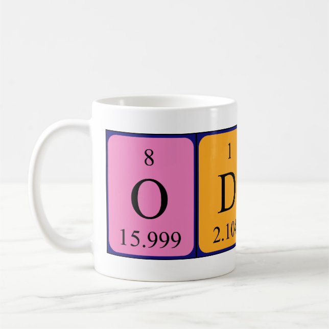 Caneca De Café Mug de nome de mesa periódica de Odin (Esquerda)