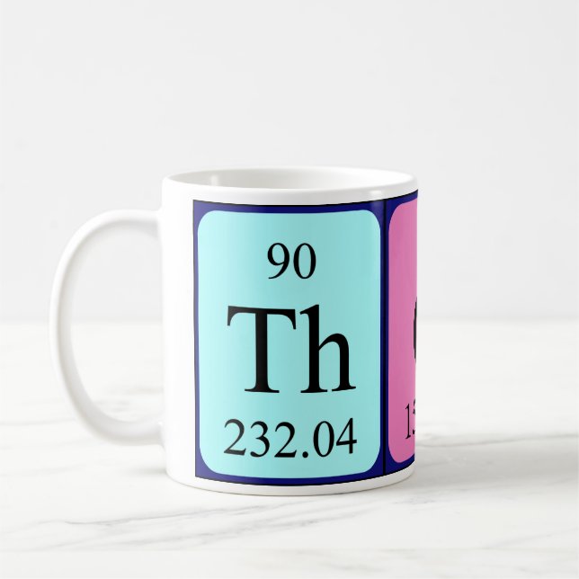 Caneca De Café Mug de nome de mesa periódica de Thora (Esquerda)