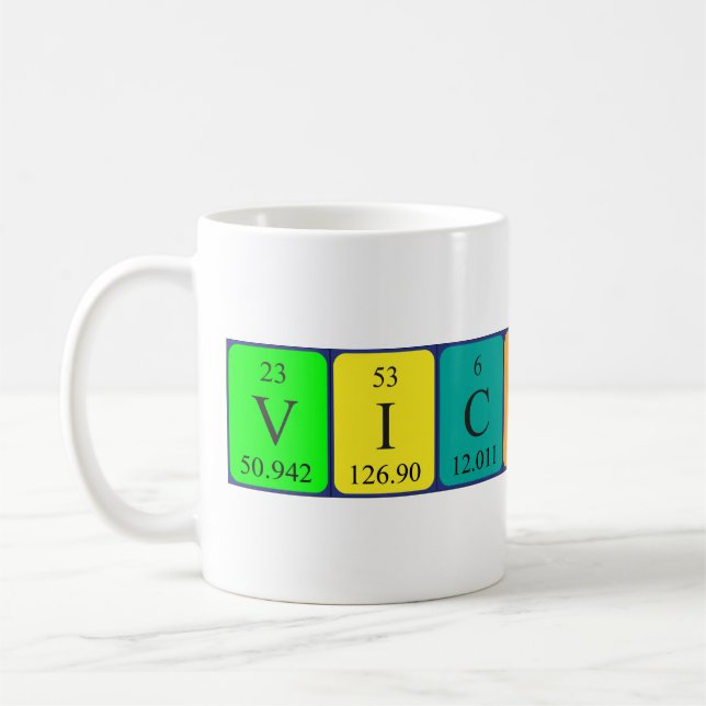 Caneca De Café Mug de nome de mesa periódica de Victoire (Esquerda)