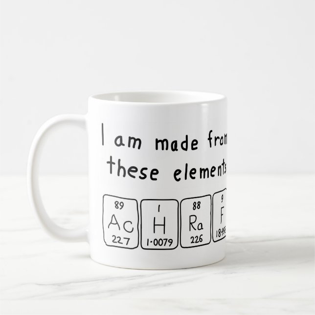 Caneca De Café Mug de nome de mesa periódica do Achraf (Esquerda)