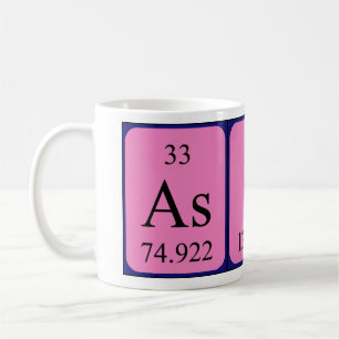Caneca De Café Mug de nome de mesa periódica do Asier