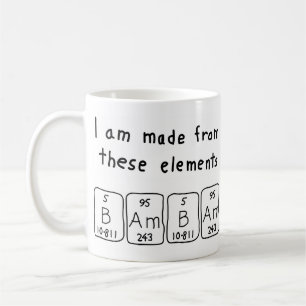 Caneca De Café Mug de nome de mesa periódica do Bambam