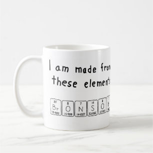 Caneca De Café Mug de nome de mesa periódica do Bronson
