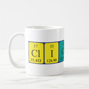 Caneca De Café Mug de nome de mesa periódica do Cliodhna