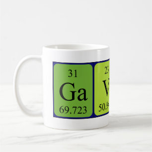 Caneca De Café Mug de nome de mesa periódica do Gavin