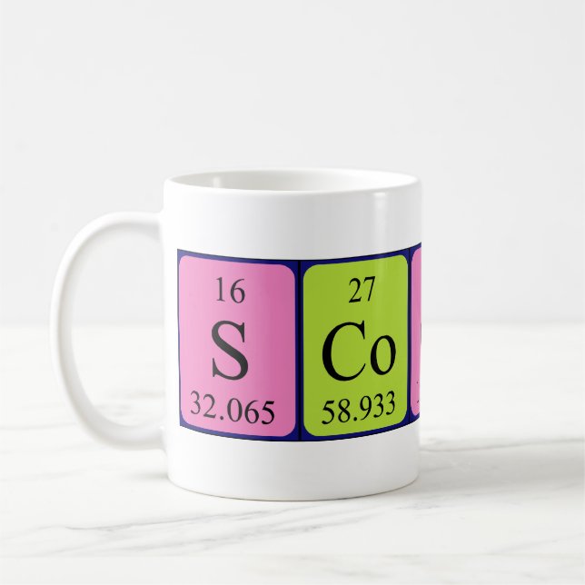 Caneca De Café Mug de nome de mesa periódica escooby (Esquerda)