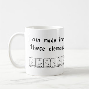 Caneca De Café Mug de nome de mesa periódica Fernando