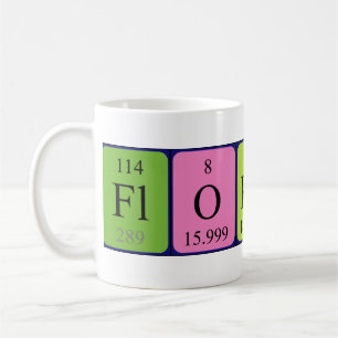Caneca De Café Mug de nome de mesa periódica Florent
