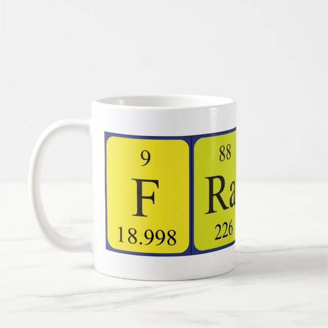 Caneca De Café Mug de nome de mesa periódica França (Esquerda)