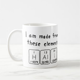 Caneca De Café Mug de nome de mesa periódica Hali