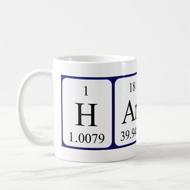 Caneca De Café Mug de nome de mesa periódica Hardy (Esquerda)
