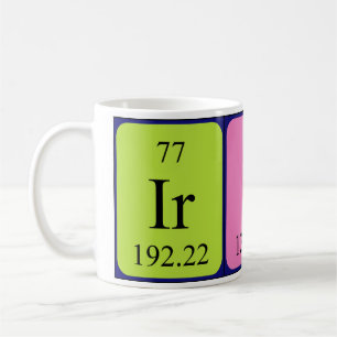 Caneca De Café Mug de nome de mesa periódica Iris