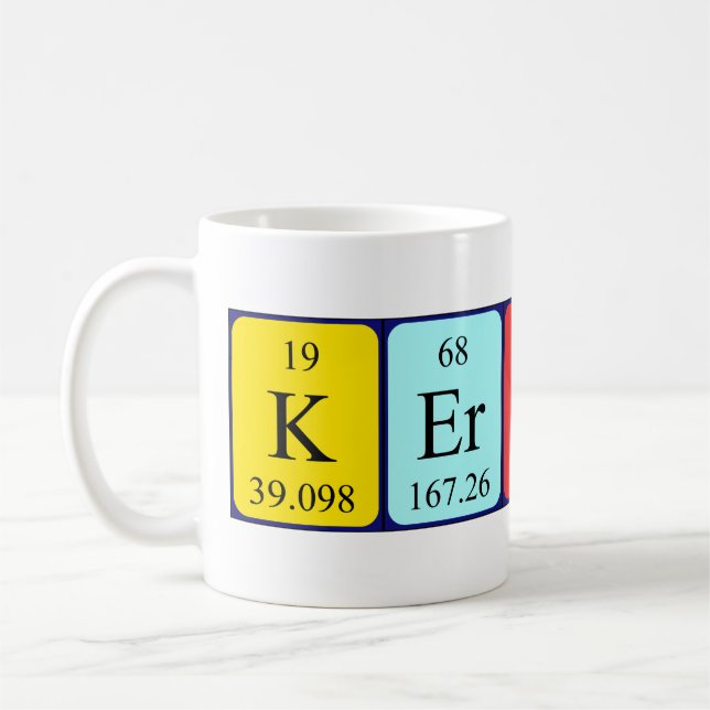 Caneca De Café Mug de nome de mesa periódica Kerttu (Esquerda)
