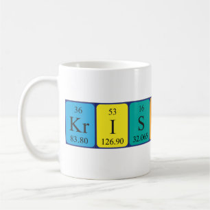 Caneca De Café Mug de nome de mesa periódica Kristinn