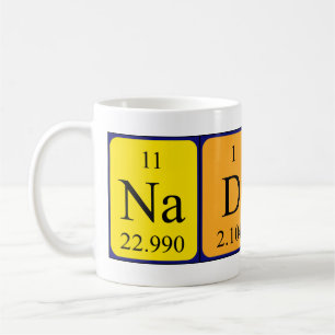 Caneca De Café Mug de nome de mesa periódica Nadin