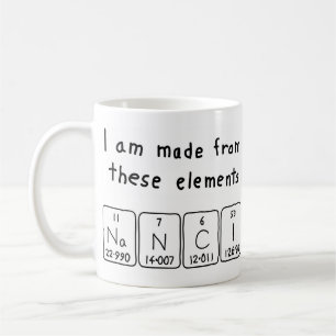 Caneca De Café Mug de nome de mesa periódica Nanci