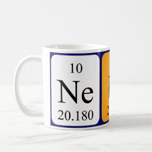 Caneca De Café Mug de nome de mesa periódica Nedra