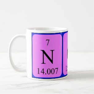 Caneca De Café Mug de nome de mesa periódica Nora
