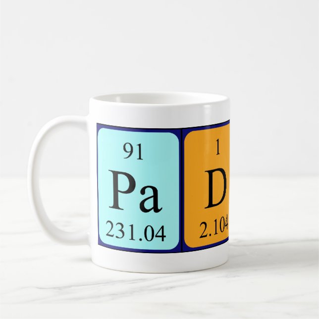 Caneca De Café Mug de nome de mesa periódica Paddy (Esquerda)