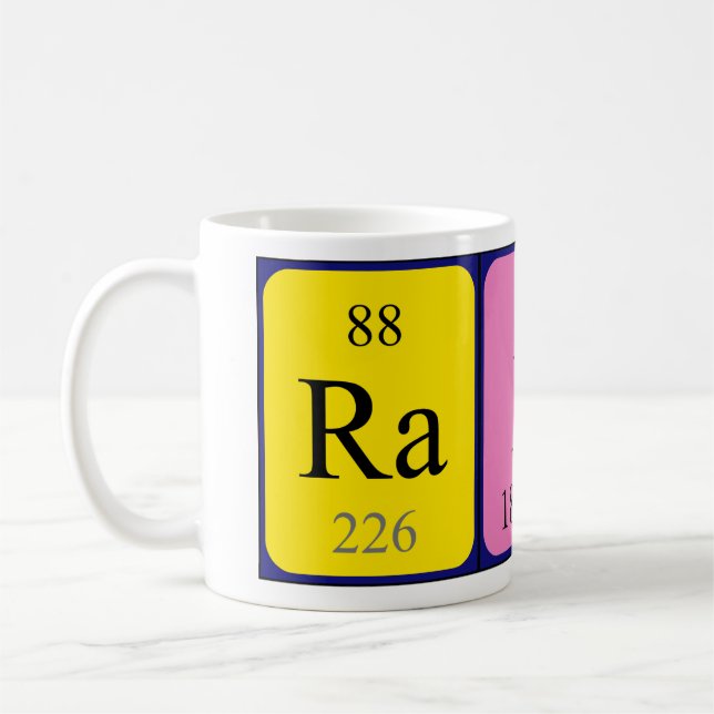 Caneca De Café Mug de nome de mesa periódica Raff (Esquerda)