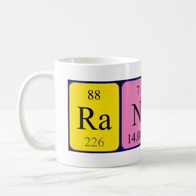 Caneca De Café Mug de nome de mesa periódica Randy (Esquerda)