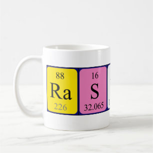 Caneca De Café Mug de nome de mesa periódica Rashid