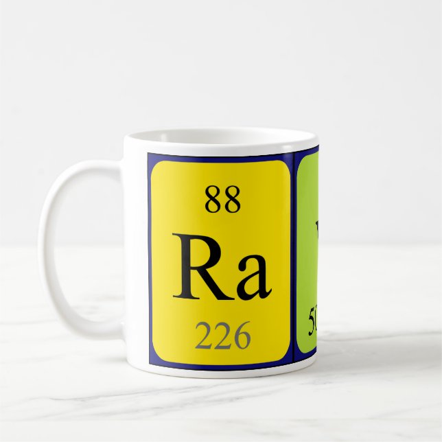 Caneca De Café Mug de nome de mesa periódica Ravi (Esquerda)