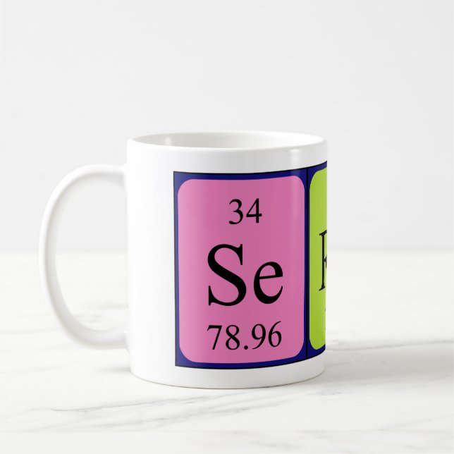 Caneca De Café Mug de nome de mesa periódica Sergi (Esquerda)