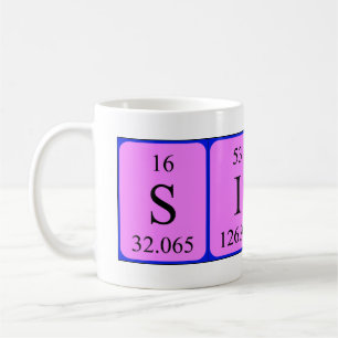 Caneca De Café Mug de nome de mesa periódica simples