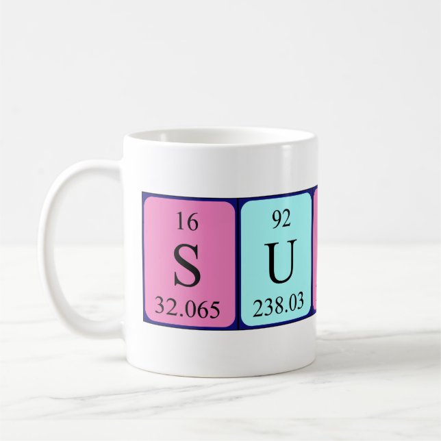 Caneca De Café Mug de nome de mesa periódica sunny (Esquerda)