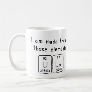 Caneca De Café Mug de nome de mesa periódica Ula