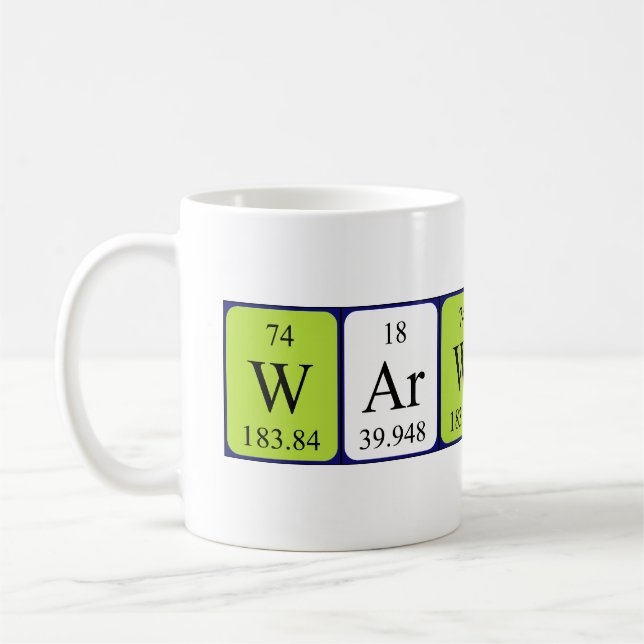 Caneca De Café Mug de nome de mesa periódica Warwick (Esquerda)