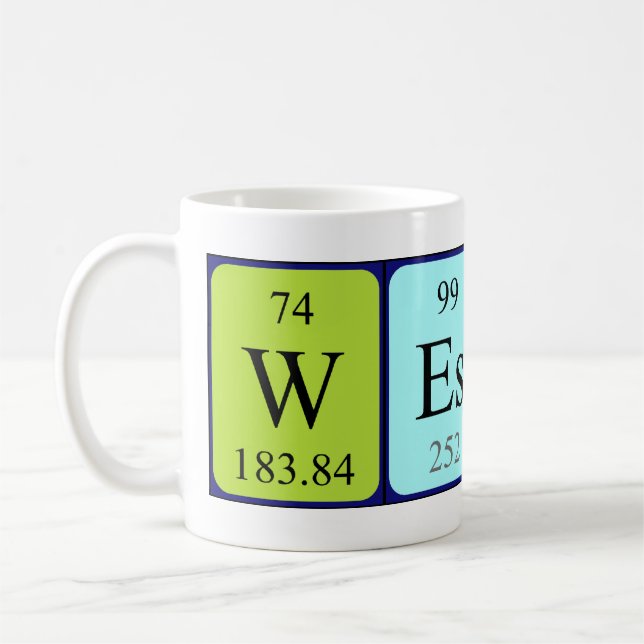 Caneca De Café Mug de nome de mesa periódica Westin (Esquerda)