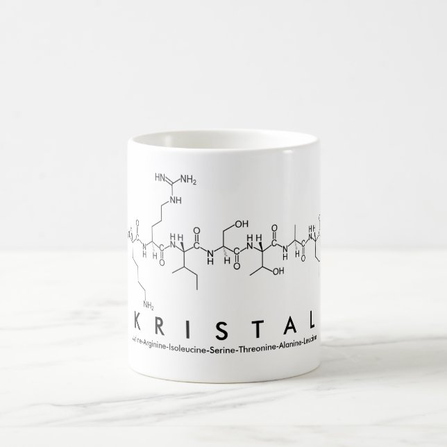 Caneca De Café Mug de nome de peptídeo de cristal (Centro)