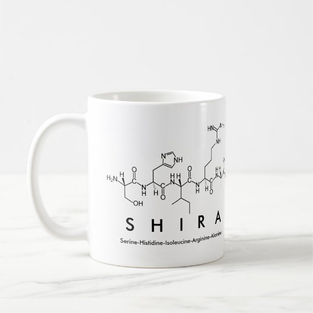Caneca De Café Mug de nome de peptídeo Shira (Esquerda)