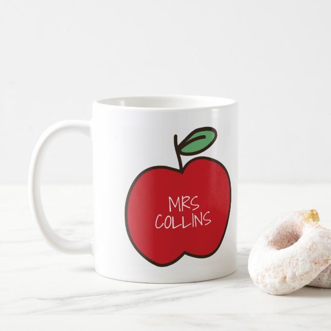 Caneca De Café Mug de nome de professor personalizado (Com Donut)