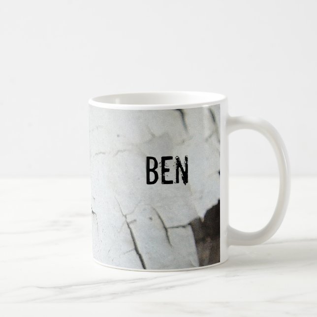 Caneca De Café Mug de nome de tinta rachada personalizada (Direita)