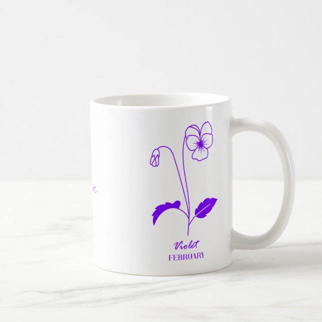 Caneca De Café Mug de Nome Personalizado do Violet. (Direita)