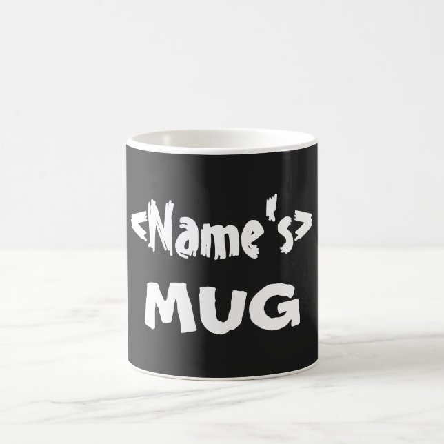 Caneca De Café Mug de Nome Personalizado Preto (Centro)