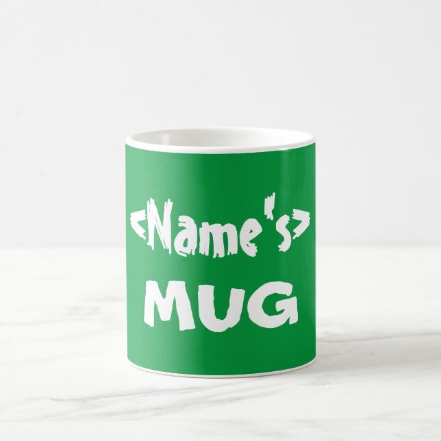 Caneca De Café Mug de Nome Personalizado Verde (Centro)