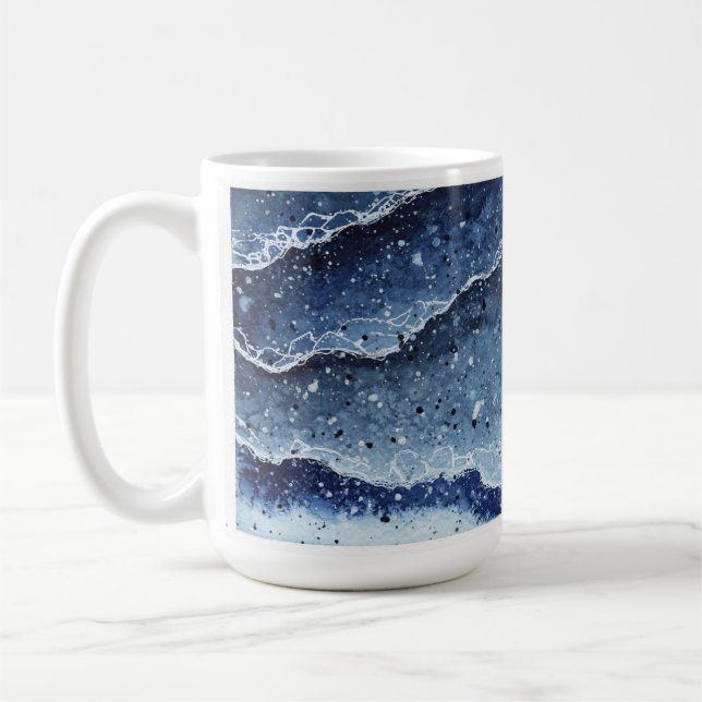 Caneca De Café Mug de Ondas de Aquarela (Esquerda)